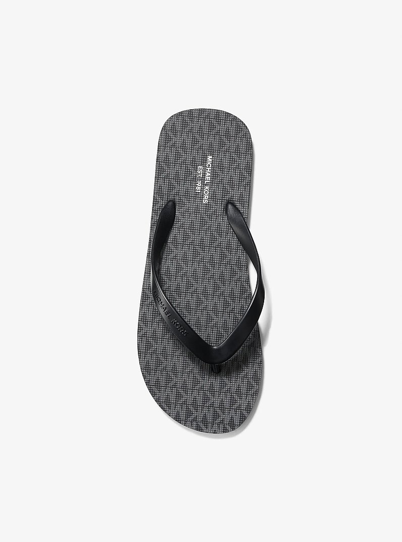 Travis Logo Flip-Flop in BLACK | Michael Kors