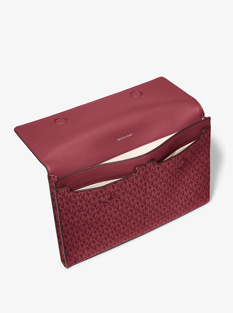 Jet Set Signature Logo Laptop Case in OXBLOOD | Michael Kors