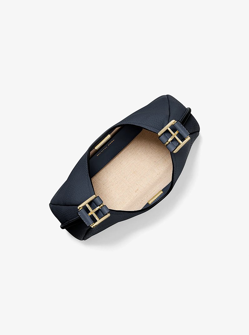 Mala de ombro hobo em pele granulada Nolita pequena in AZUL-MARINHO | Michael Kors