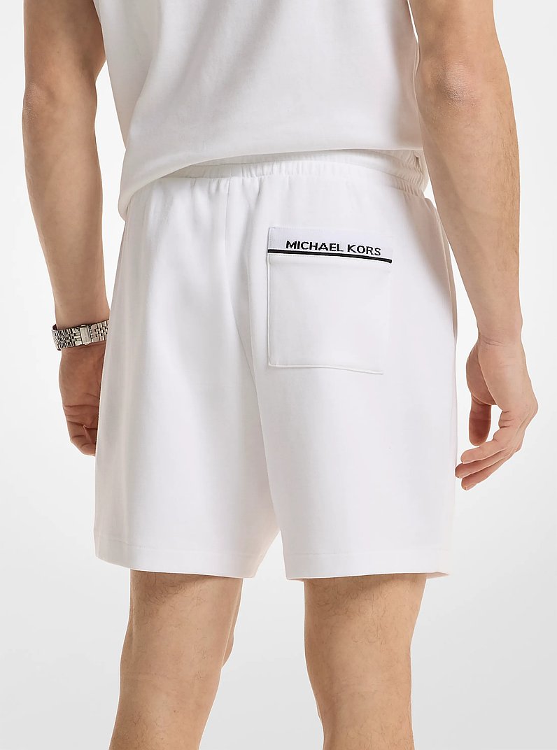 Shorts in misto cotone con tasche e logo in BIANCO | Michael Kors