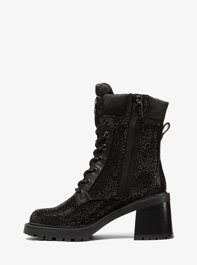 Cade Embellished Combat Boot in BLACK | Michael Kors