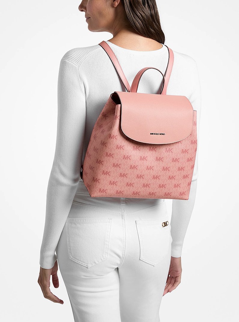 Maya Medium Signature Logo Backpack in SUNSET ROSE | Michael Kors