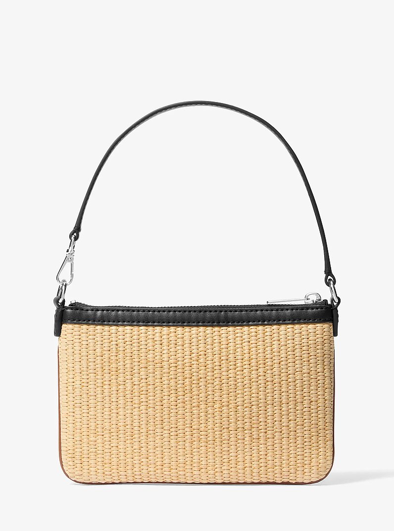 Jet Set Travel Small Woven Wristlet in BLACK | Michael Kors