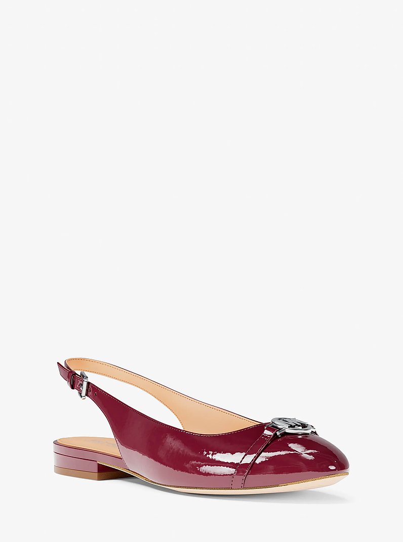 Chaussure plate &agrave; bride arri&egrave;re Dori vernie in BORDEAUX | Michael Kors