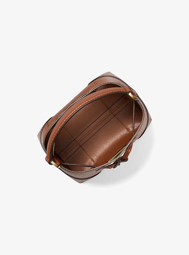 Mercer Small Pebbled Leather Bucket Bag in LUGGAGE | Michael Kors