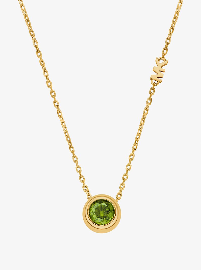 Collar con colgante de piedra redonda in DORADO/PERIDOTO | Michael Kors