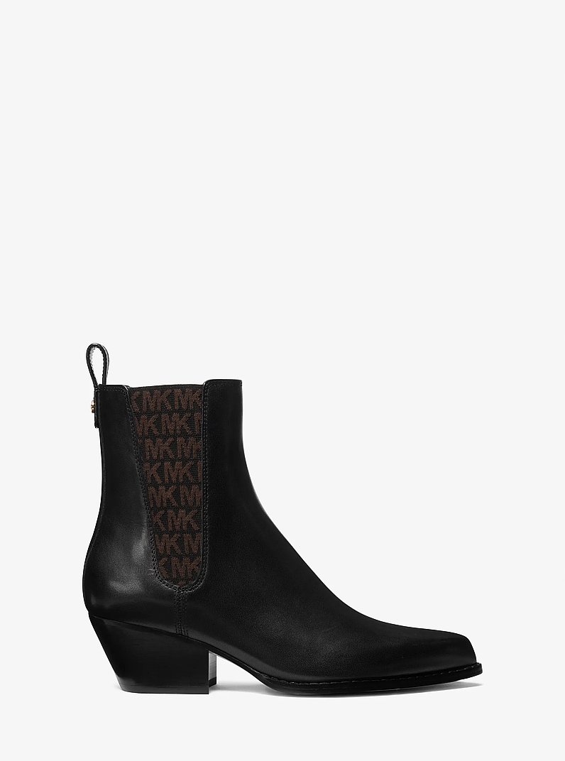 Kinlee Leather and Stretch Knit Ankle Boot