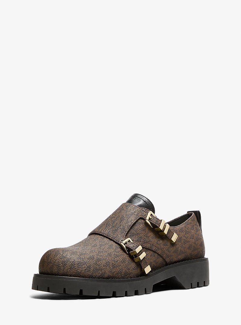 Mocassin Darrington &agrave; logo Signature in MARRON/NOIR | Michael Kors