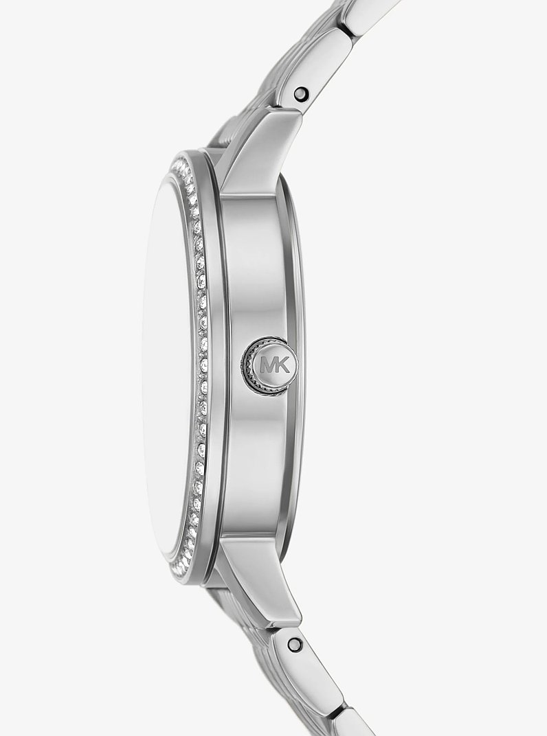 Melissa Pav&eacute; Silver-Tone Watch in SILVER | Michael Kors