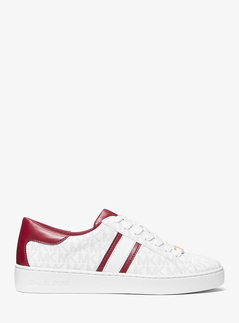 Sneaker Keaton mit Signature-Logomuster und Streifen in DUNKELROT | Michael Kors