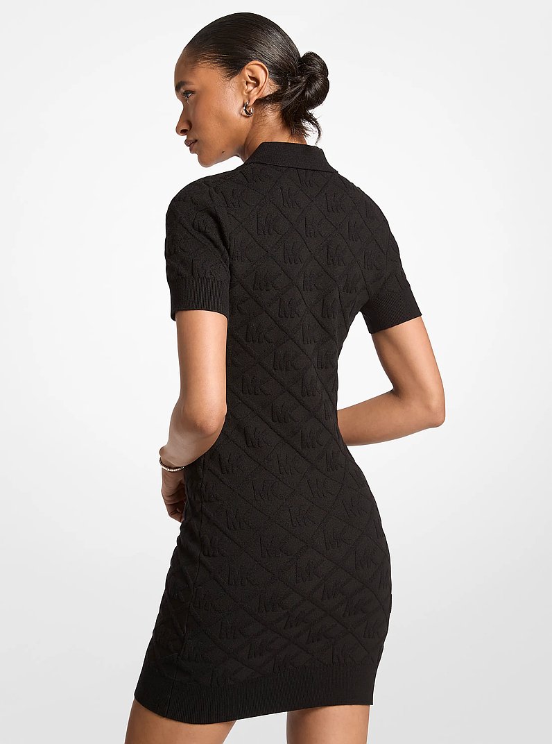 Robe polo en jacquard &agrave; logo in NOIR | Michael Kors