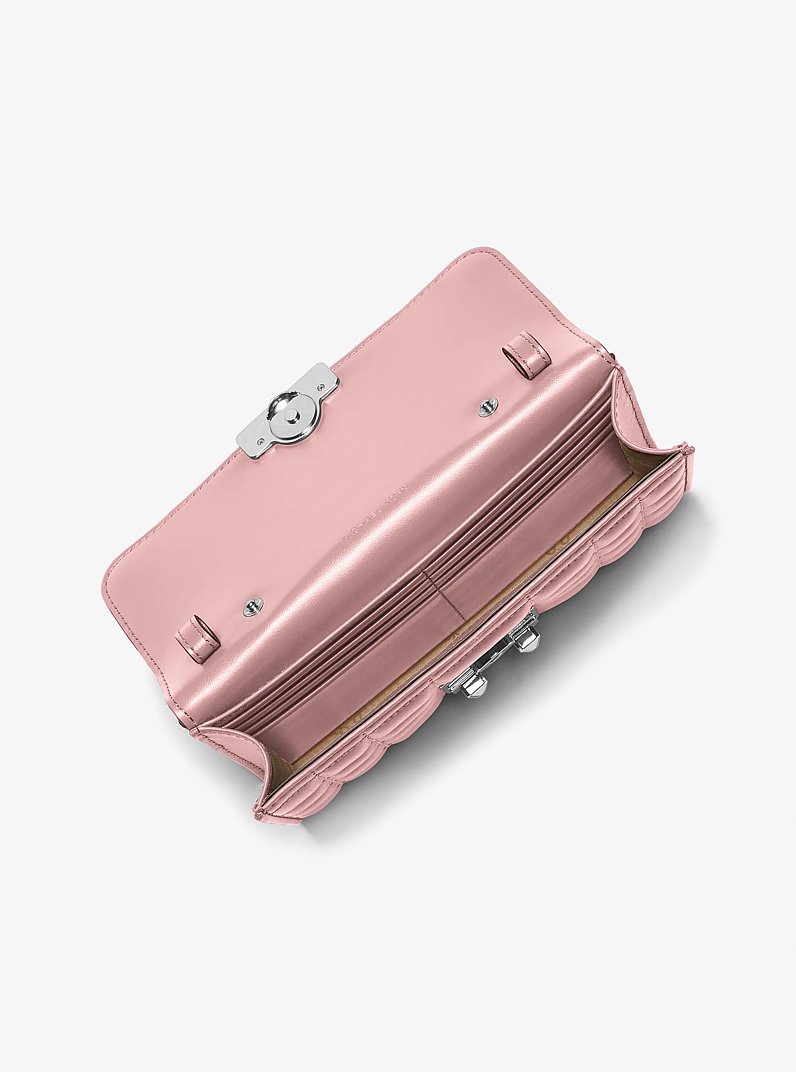 Tribeca Leather Convertible Crossbody Bag in SMOKEY ROSE | Michael Kors