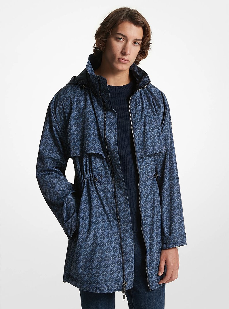 Anorak tiss&eacute; &agrave; imprim&eacute; &agrave; logo signature Empire in BLEU MENTHE | Michael Kors