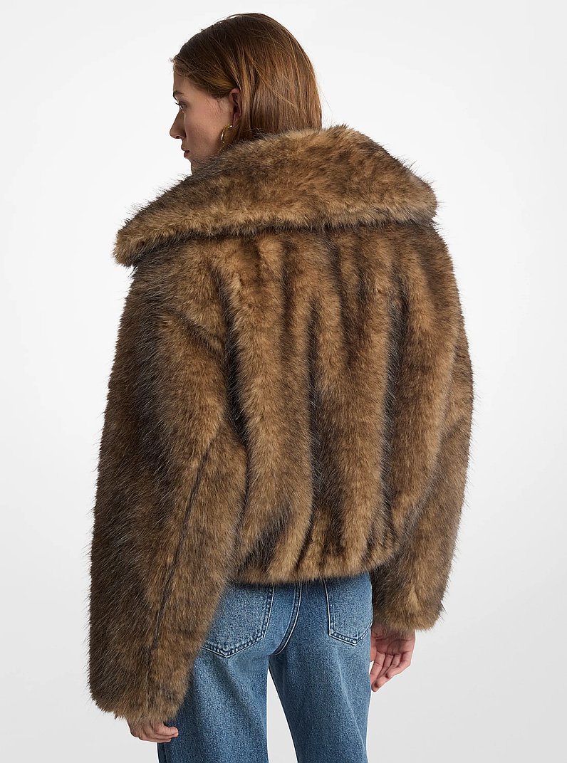 Faux Fur Jacket in DARK CAMEL | Michael Kors