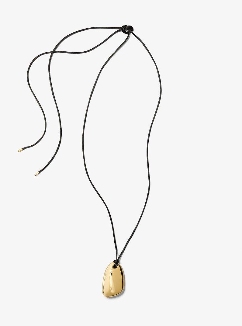 Precious Metal-Plated Brass and Nylon Pebble Necklace in GOLD | Michael Kors