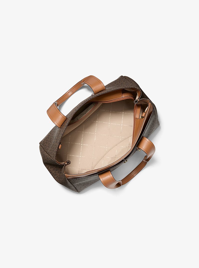 Henkeltasche Foster Small mit Signature-Logomuster in BRN/EICHELBR | Michael Kors