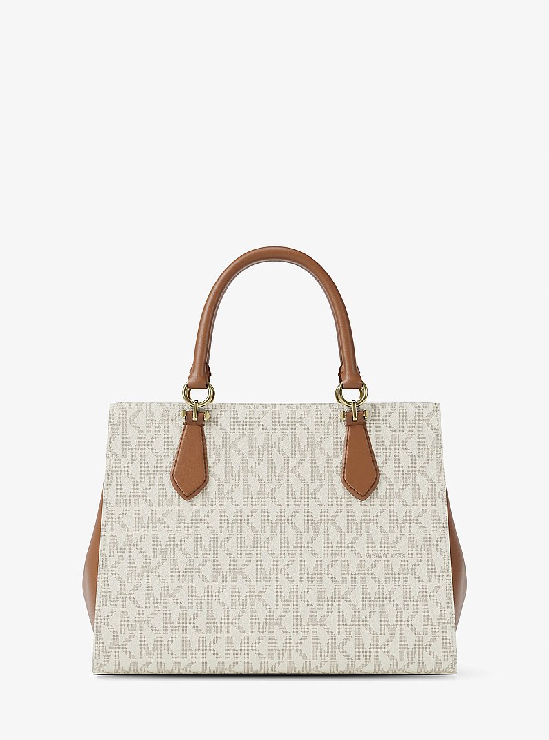 Marilyn Medium Signature Logo Convertible Satchel in VANILLA