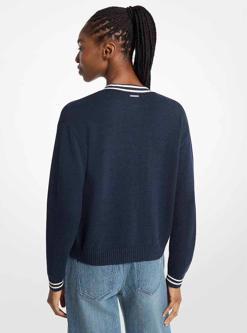 Cardigan de style universitaire KORS in MIDNIGHTBLUE | Michael Kors