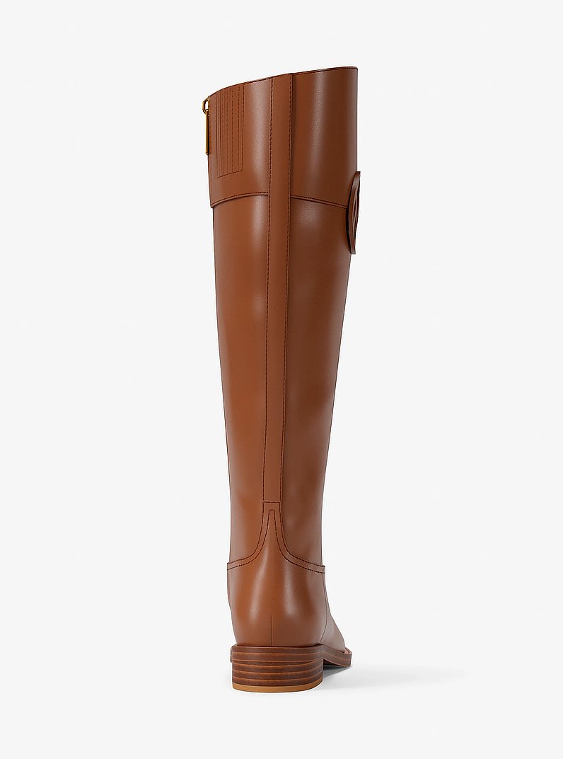 Kimmee Leather Boot in LUGGAGE | Michael Kors