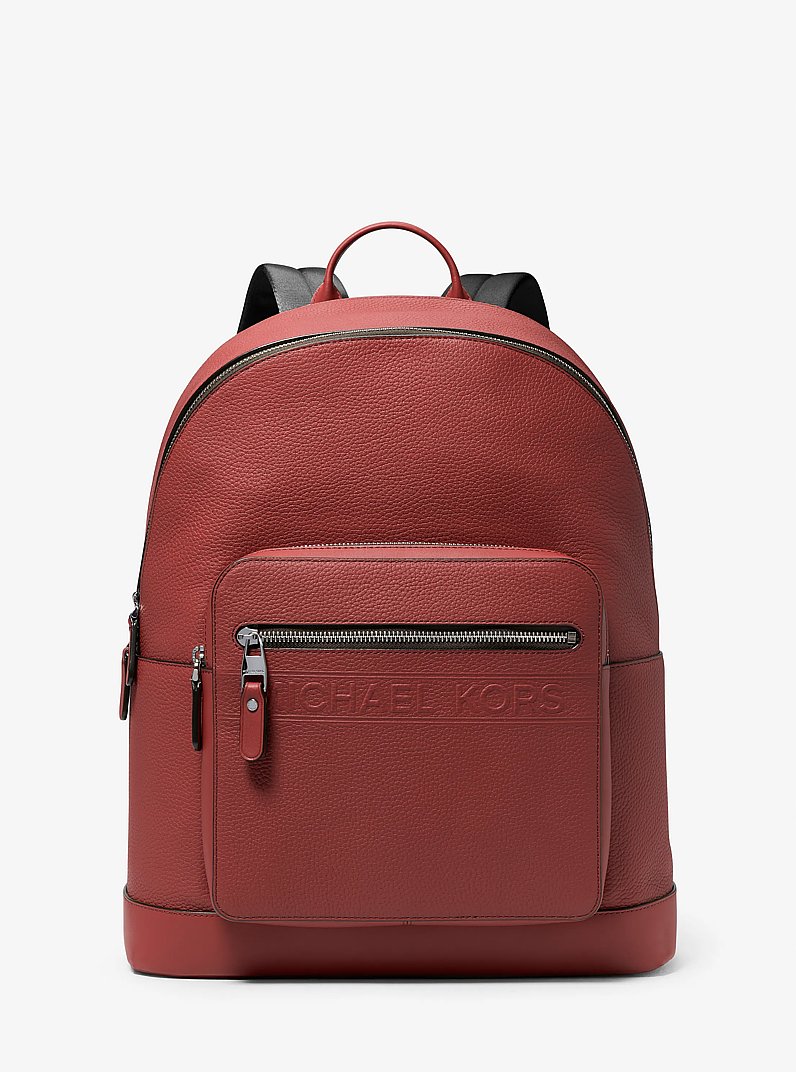 Hudson Leather Commuter Backpack in DARK_BRANDY | Michael Kors