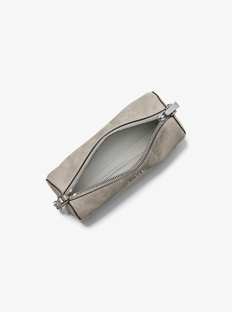Izzy Small Nubuck Barrel Pochette in HEATHER GREY | Michael Kors