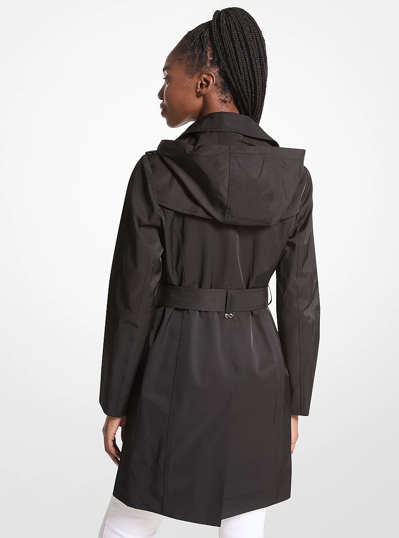 Gabardina de mezcla de algod&oacute;n con capucha in NEGRO | Michael Kors