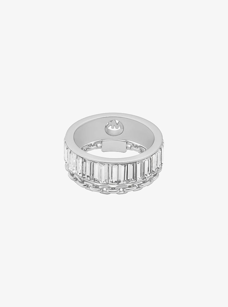 Cubic Zirconia Double Layered Ring in SILVER | Michael Kors