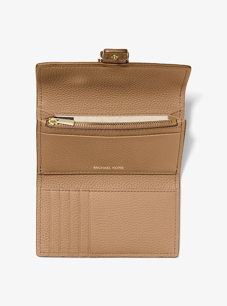 Nolita Medium Pebbled Leather Tri-Fold Wallet in HUSK | Michael Kors