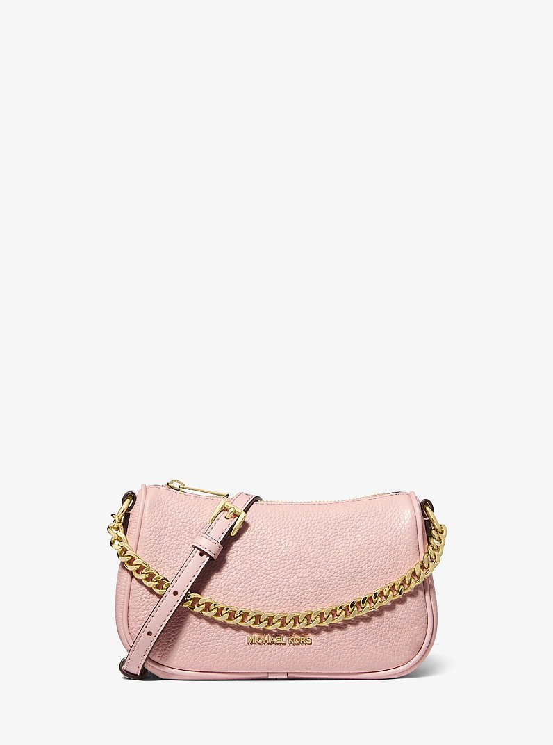 Carmela Small Pebbled Leather Convertible Crossbody Bag in POWDER BLUSH | Michael Kors
