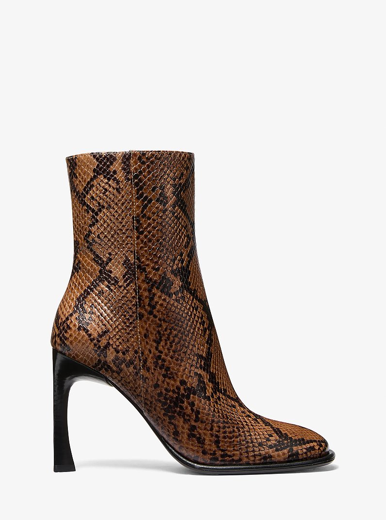 Stiefel Kelsea aus Leder mit Schlangenpr&auml;gung