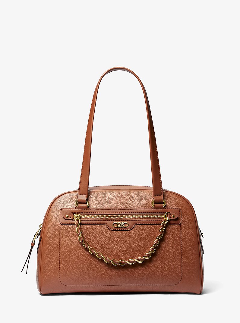 Bolso de hombro Williamsburg mediano de piel granulada in LUGGAGE | Michael Kors
