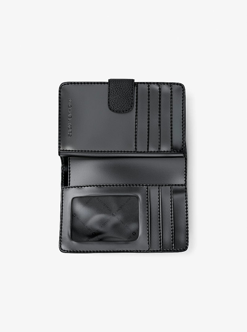 Jet Set Travel Medium Logo Debossed Billfold Wallet in BLACK | Michael Kors