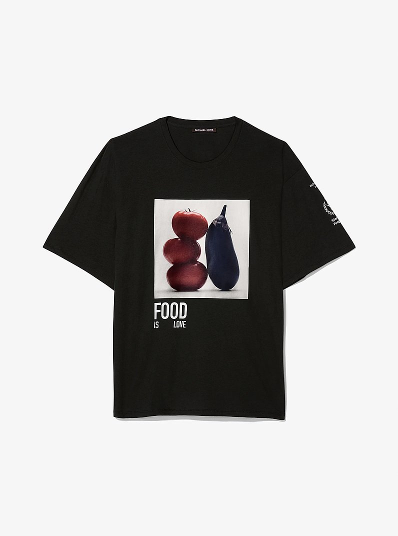 Watch Hunger Stop T-Shirt aus Baumwolle in SCHWARZ | Michael Kors