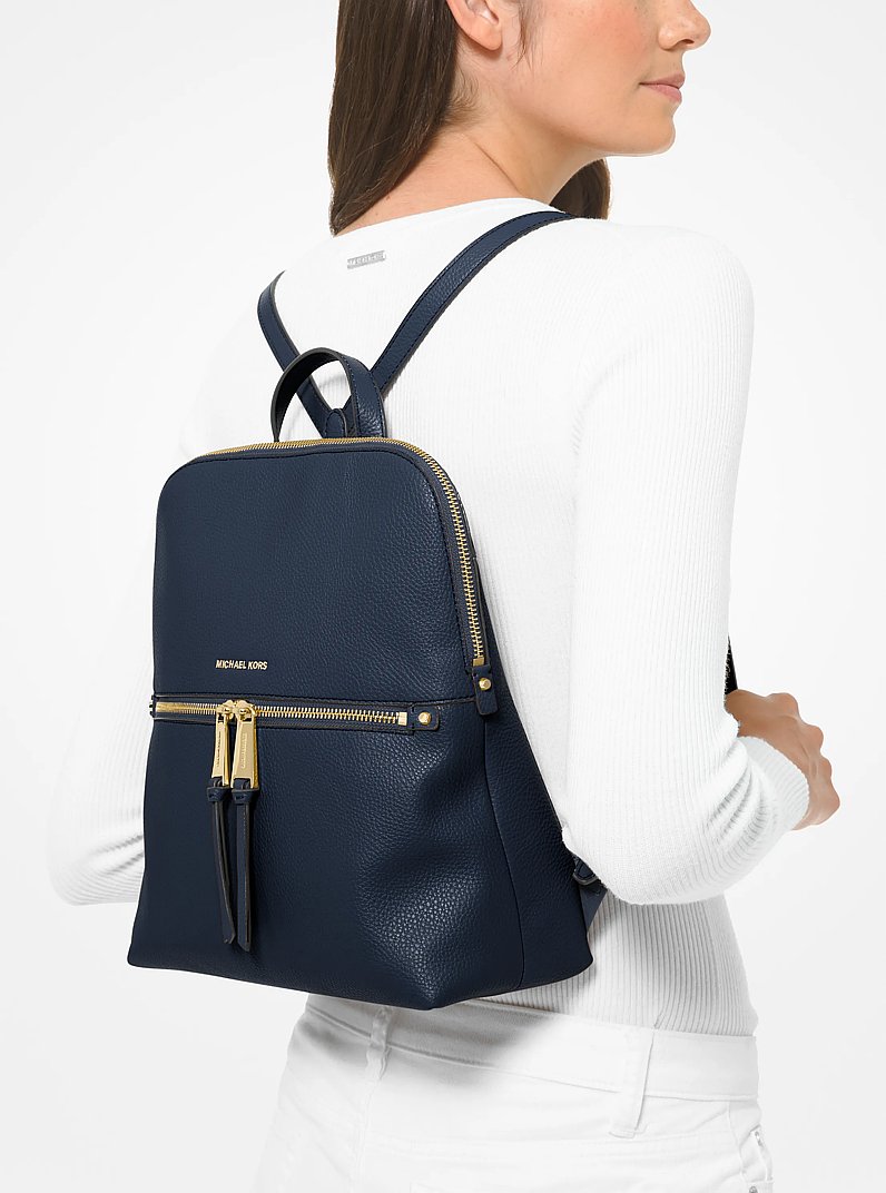Rhea Medium Pebbled Slim Backpack