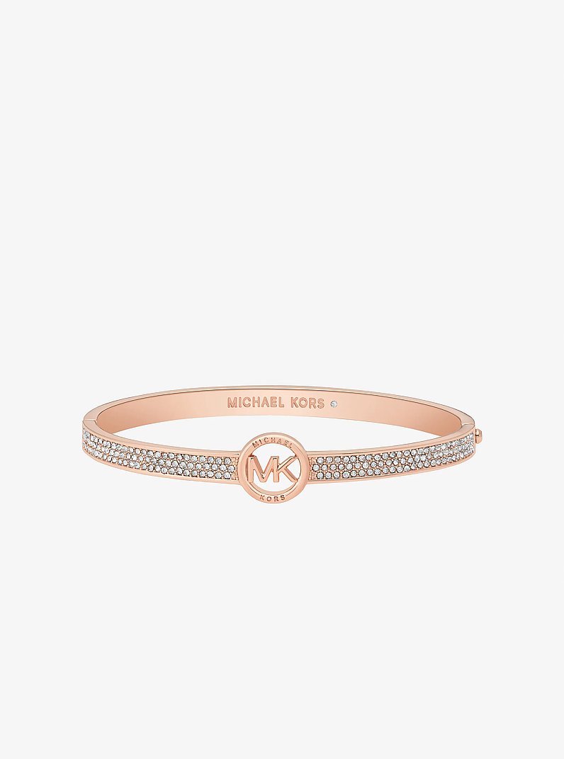 Pav&eacute; Logo Bangle in ROSE GOLD | Michael Kors