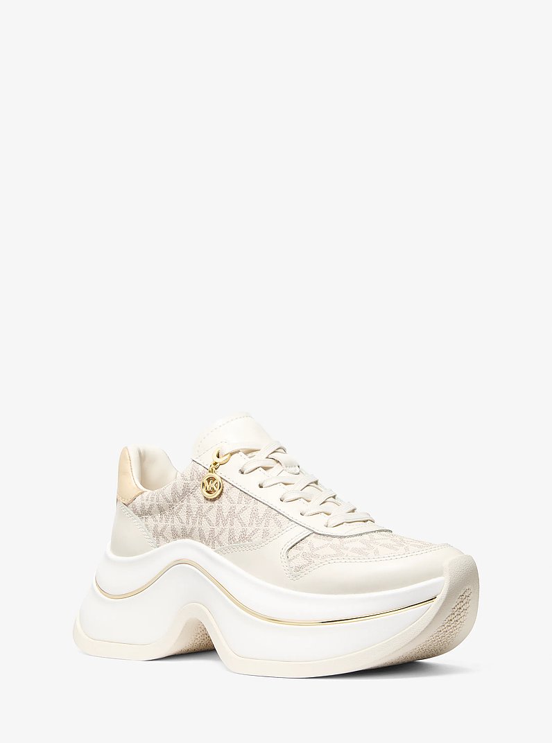 Arla Leather and Suede Trainer in VANILLA | Michael Kors