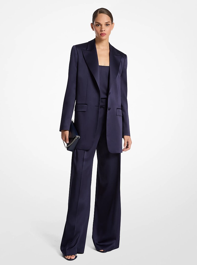 Double Faced Satin Charmeuse Pants in MARITIME | Michael Kors