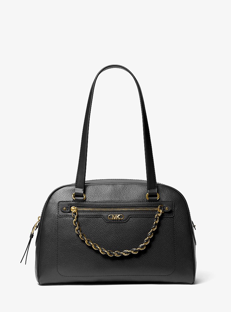 Borsa a spalla Williamsburg media in pelle martellata