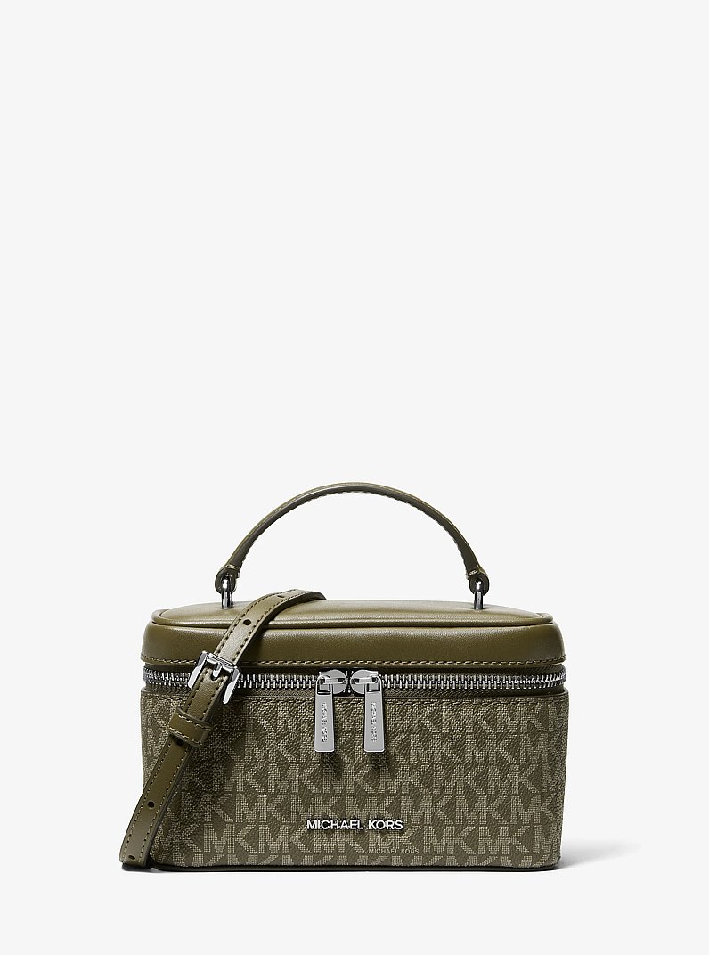 Vivi Small Signature Logo Vanity Crossbody Bag in OLIVE | Michael Kors