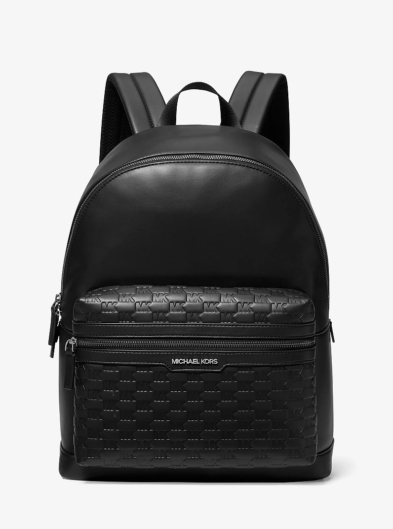 Cooper Logo Embossed Backpack in BLACK | Michael Kors