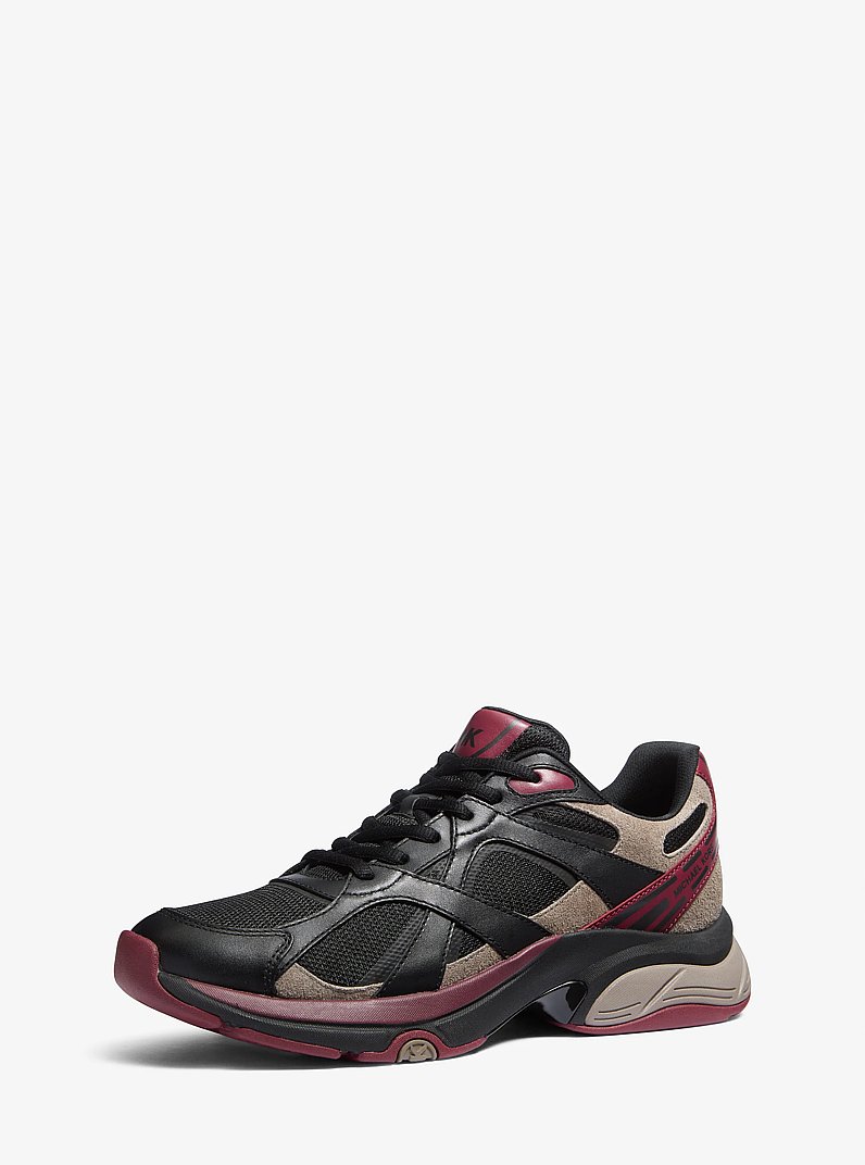 Zapatilla deportiva Leo de materiales mixtos in NEGRO COMBINADO | Michael Kors