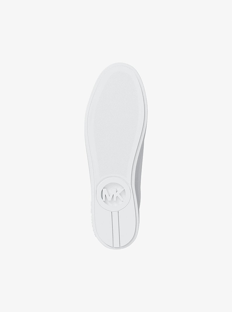 Poppy Metallic Stripe and Logo Trainer in KHAKI | Michael Kors