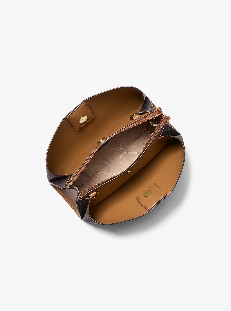 Ruthie Small Signature Logo Crossbody in BRN/ACORN | Michael Kors