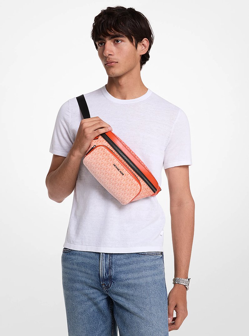 Cooper Small Ombr&eacute; Signature Logo Sling Pack in RED CLAY | Michael Kors