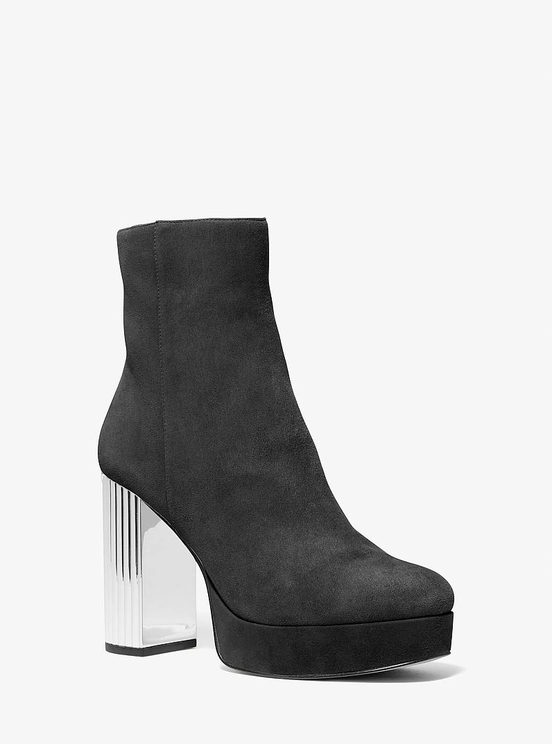 Porter Suede Platform Ankle Boot in BLACK | Michael Kors