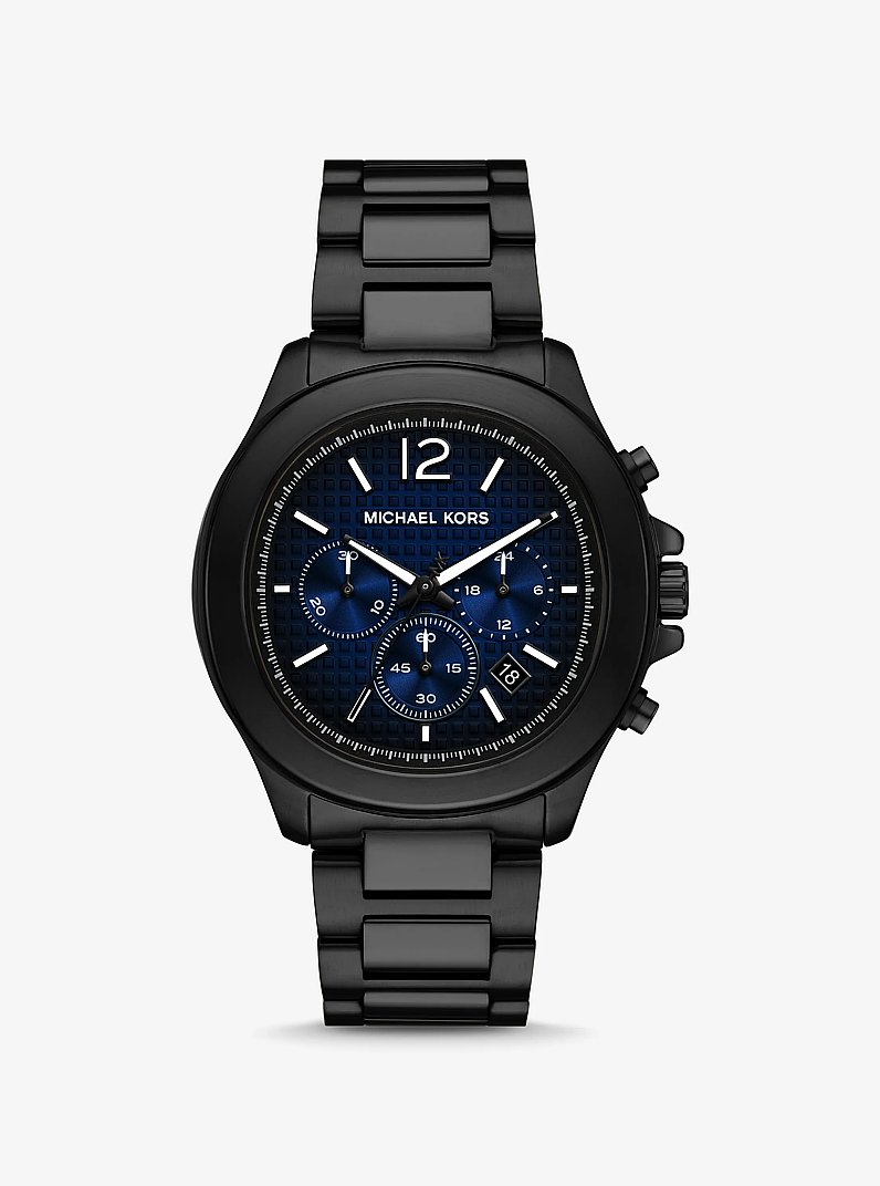 Oversized Sage Black-Tone Watch in BLACK | Michael Kors