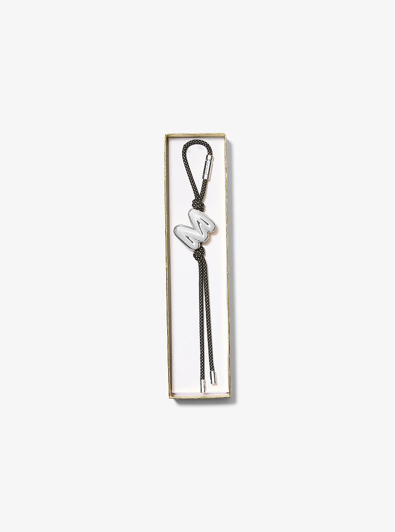 Initial Silver-Tone and Speckled Cord Bag Charm in SH RHODIUM | Michael Kors