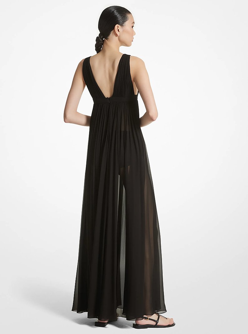 Silk Chiffon Empire Goddess Gown