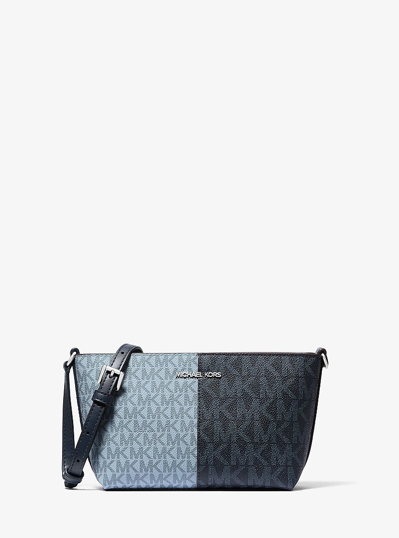 Jet Set Travel Small Two-Tone Logo Crossbody Bag in NAVY MULTI