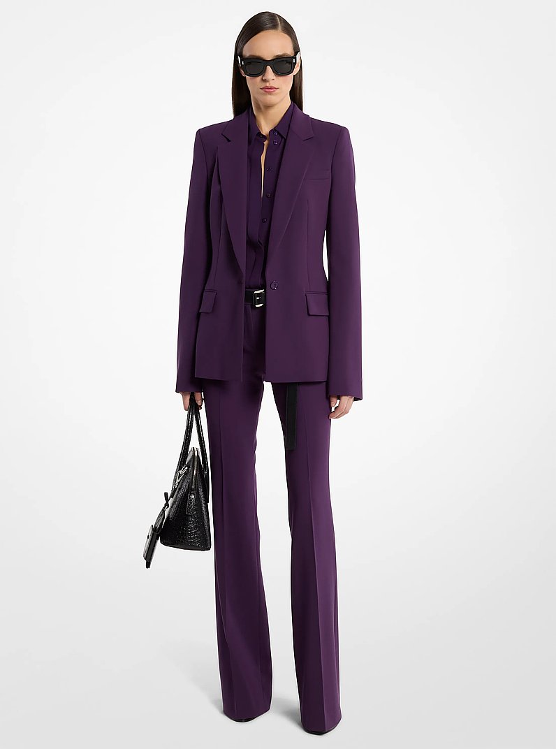 Blazer Tyler de crep&eacute; de lana el&aacute;stica in AMATISTA | Michael Kors
